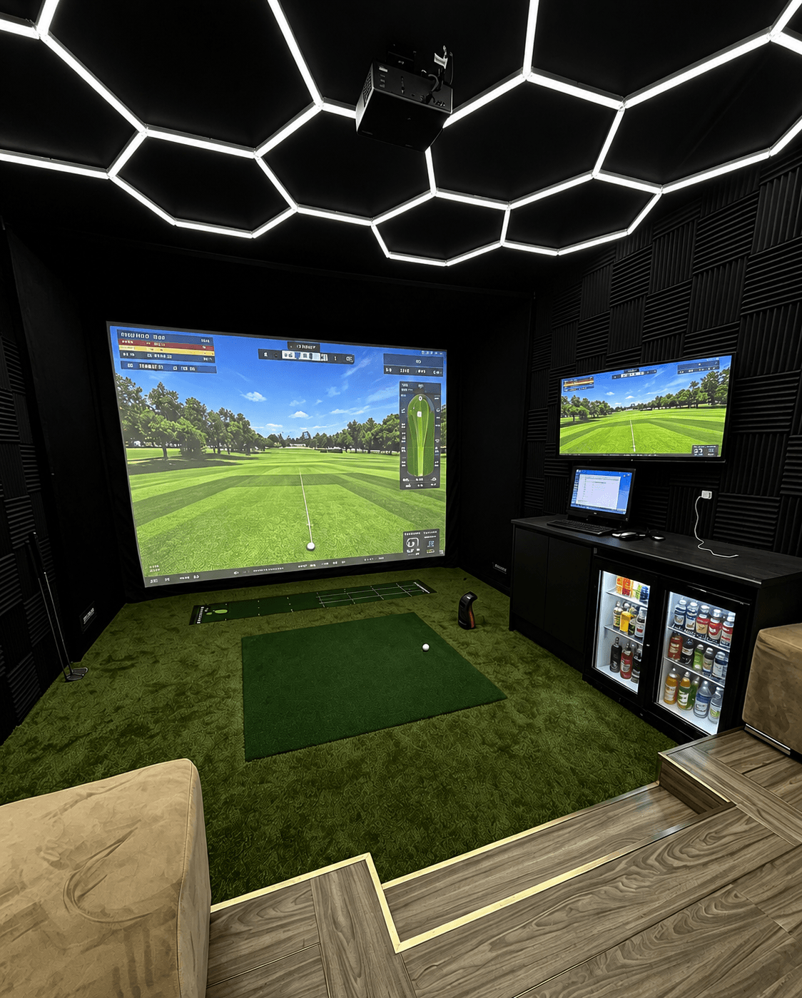 Golf simulator at Blackthorn Wellness Retreat